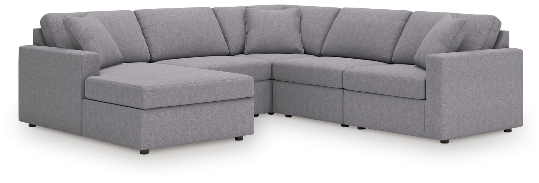 Modmax Granite Performance Fabric,Next-Gen Nuvella™ 5-Piece Sectional with Chaise