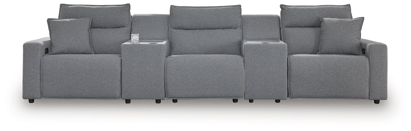 Modmax Salt and Pepper Next-Gen Nuvella™ 5-Piece Power Reclining Sectional