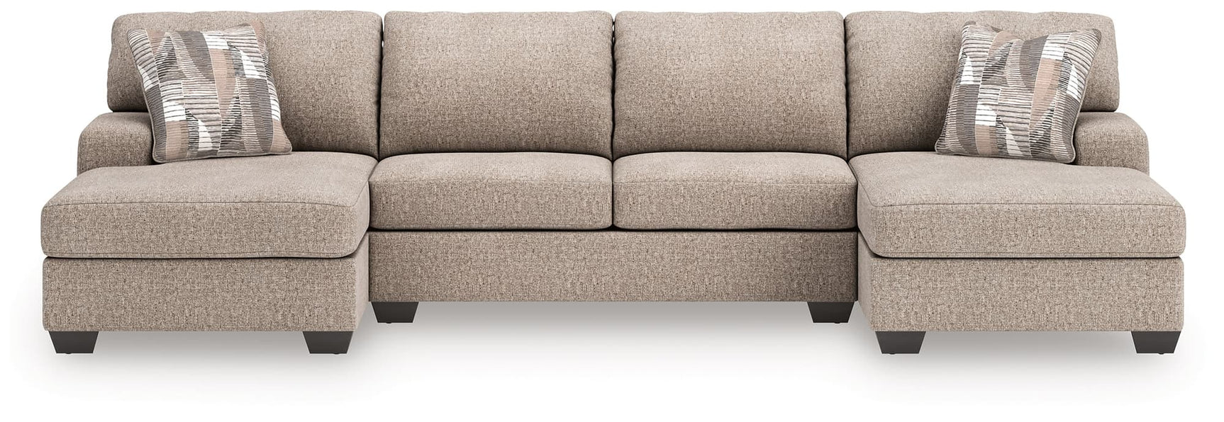 Seyler Lane Hemp Chenille 3-Piece Sectional with Double Chaise