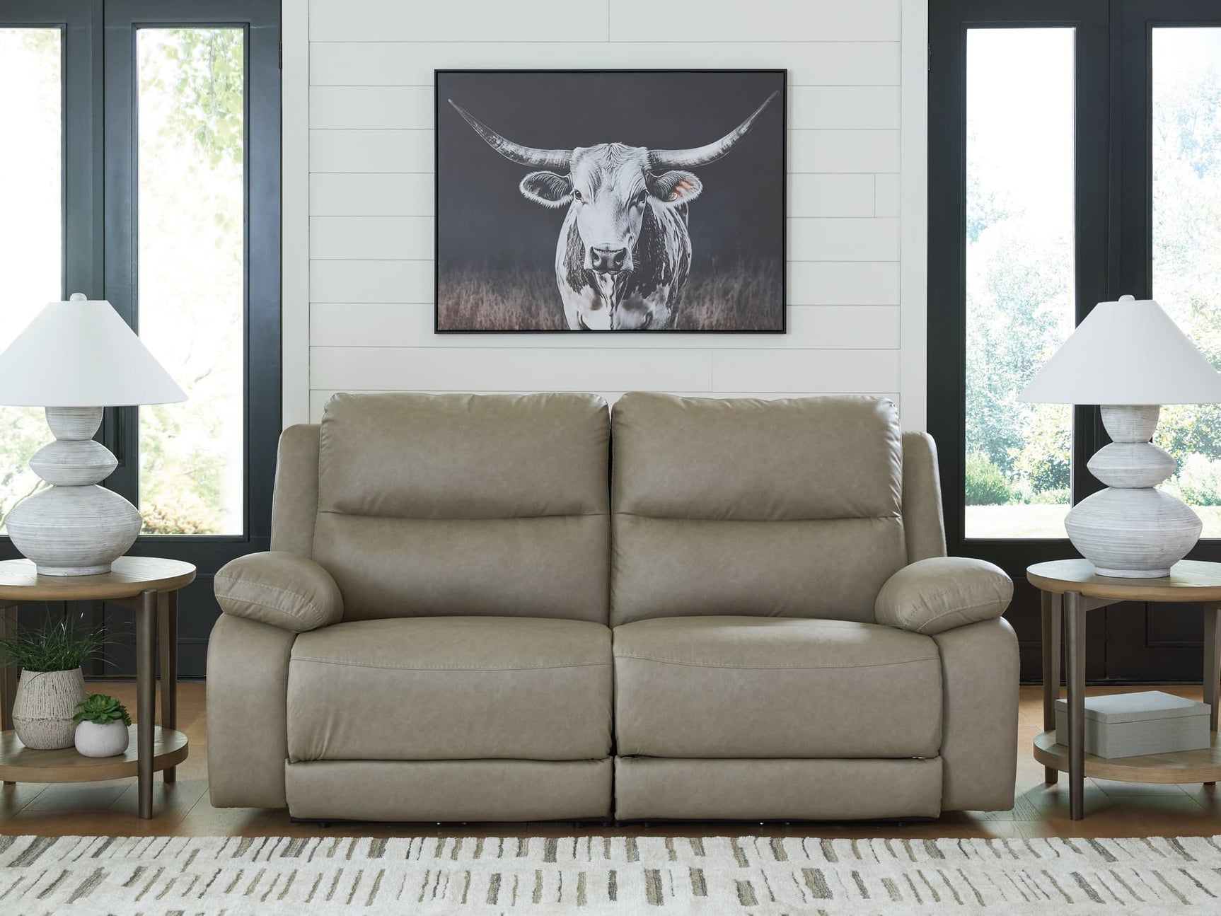 Narwhal Place Pebble Faux Leather 2-Piece Reclining Loveseat