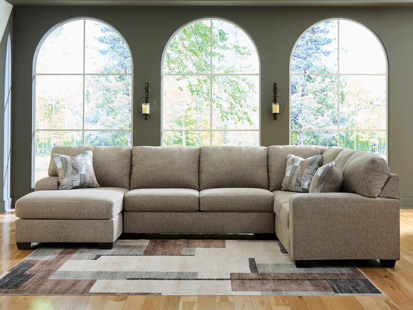 Newellen Hemp Chenille 3-Piece Sectional with Chaise