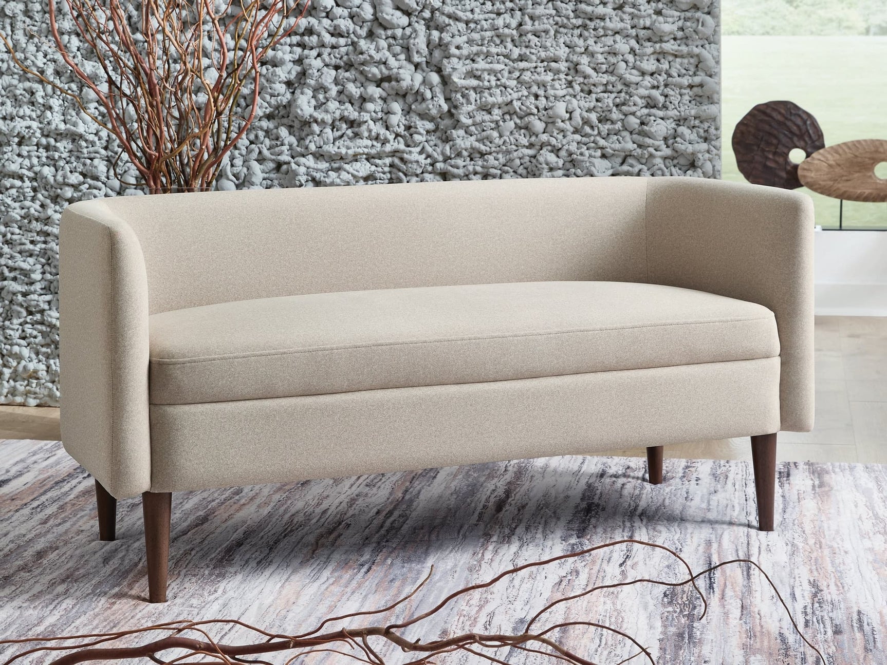 Wainner Beige Accent Bench