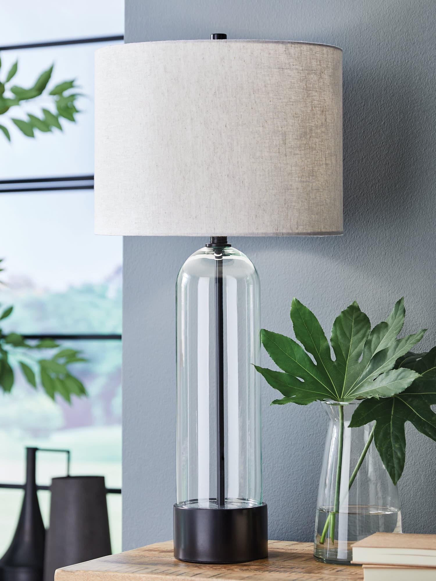 Kerrbrook Clear/Black Table Lamp