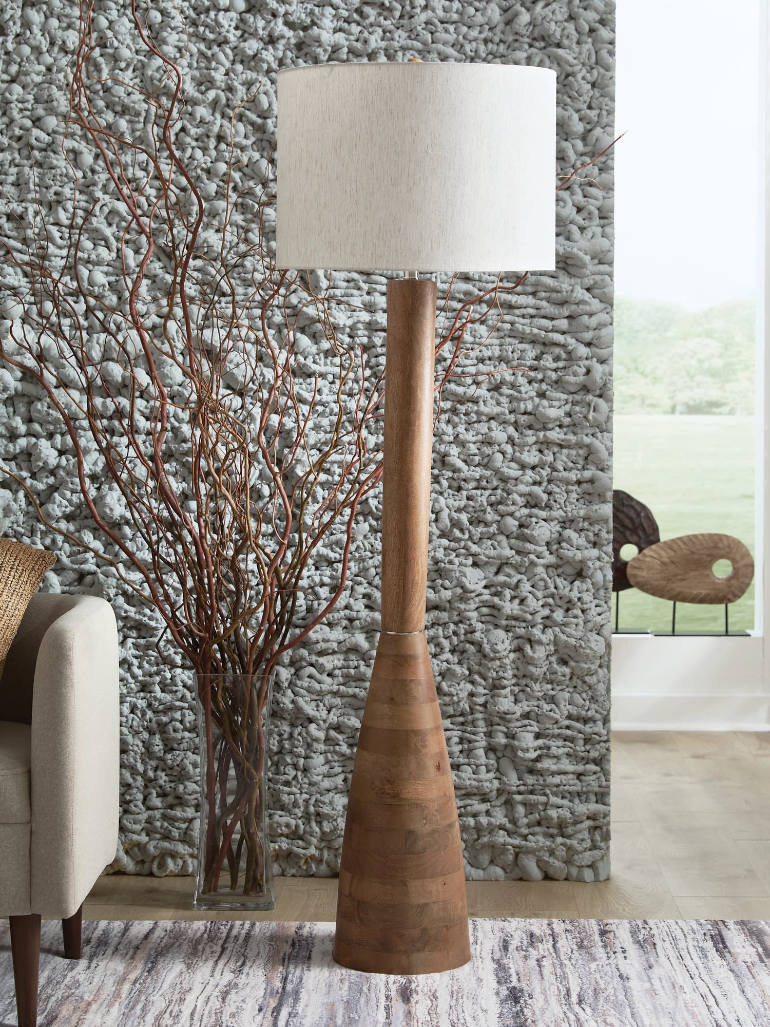 Ailsa Natural Brown Floor Lamp