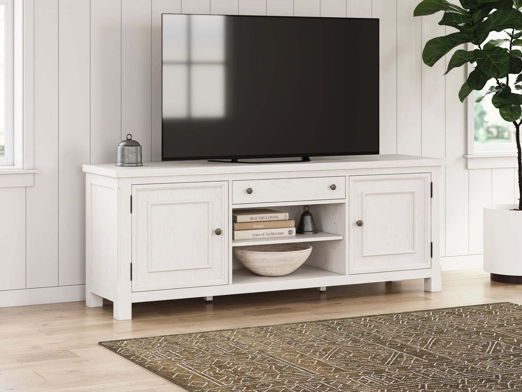 Robbinsdale Antique White 72" TV Stand
