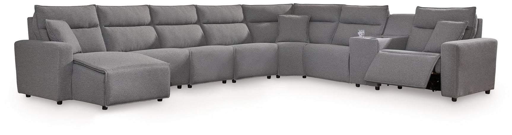 Modmax II Salt and Pepper 8-Piece Power Reclining Sectional with Console