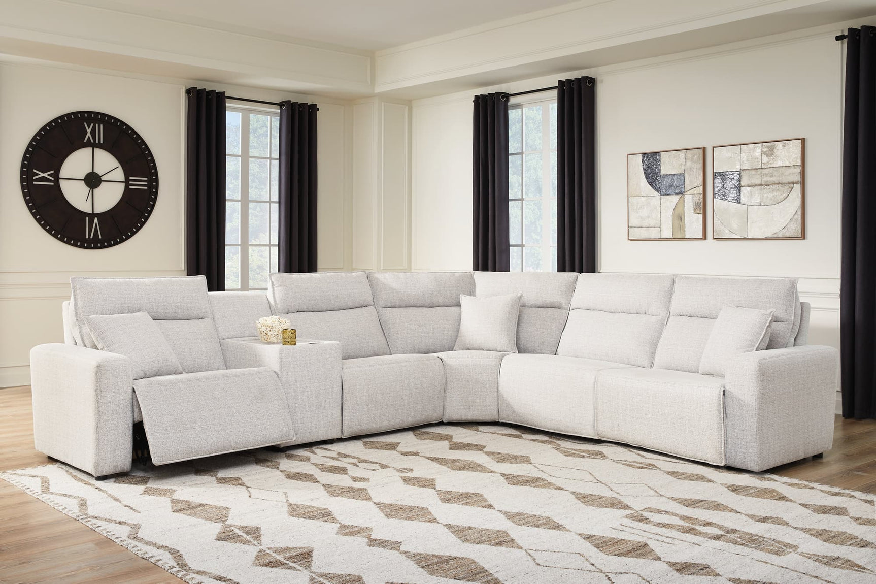 Modmax II Stone 6-Piece Reclining Sectional with Console