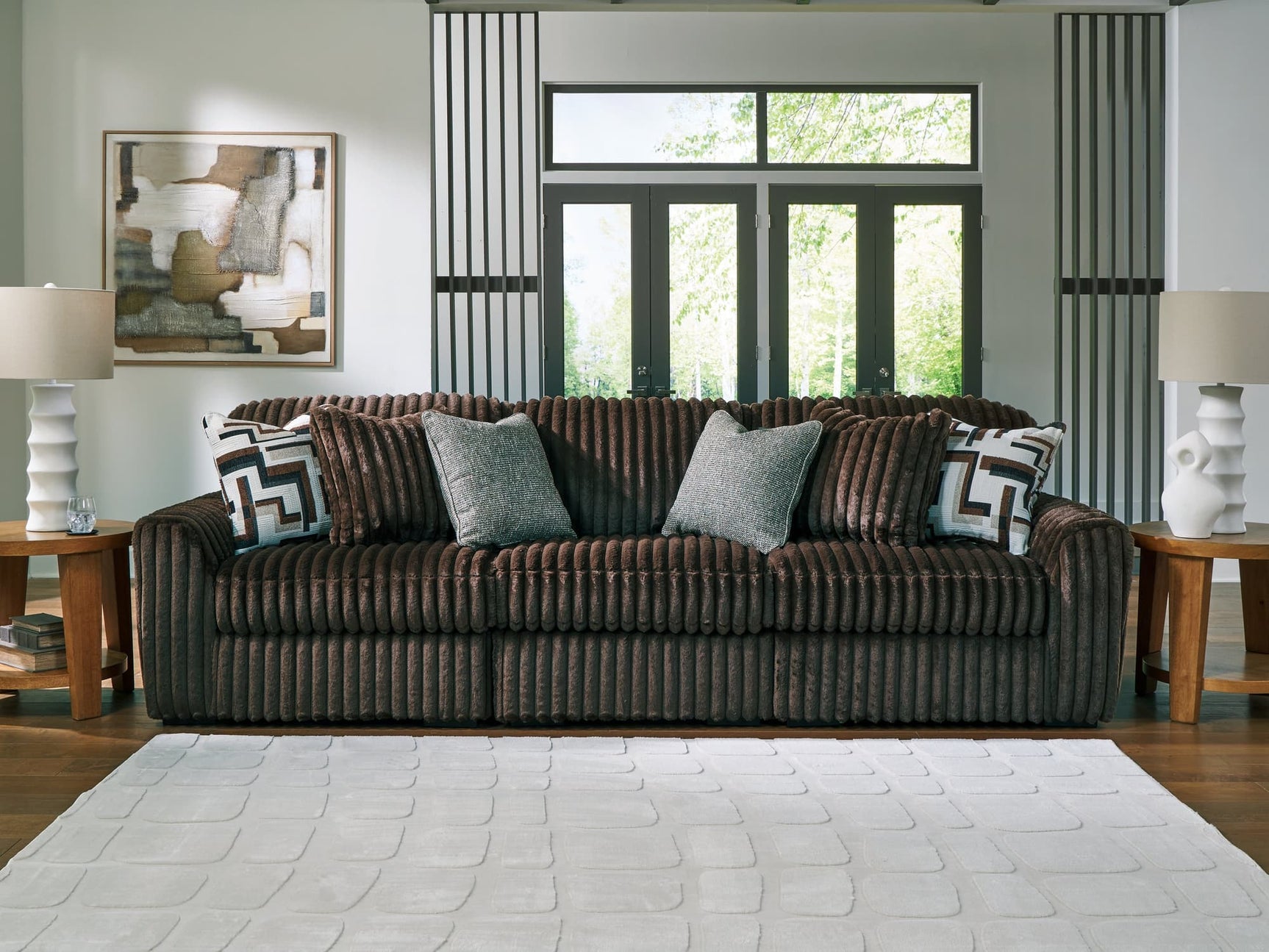 Midnight-Madness Chocolate 3-Piece Sectional Sofa