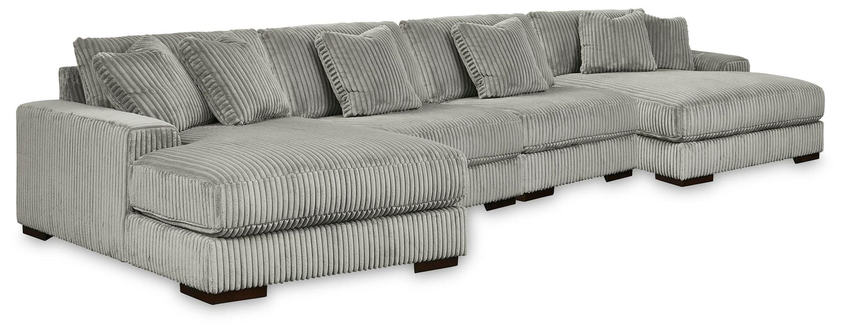 Lindyn Fog 4-Piece Sectional with Double Chaise