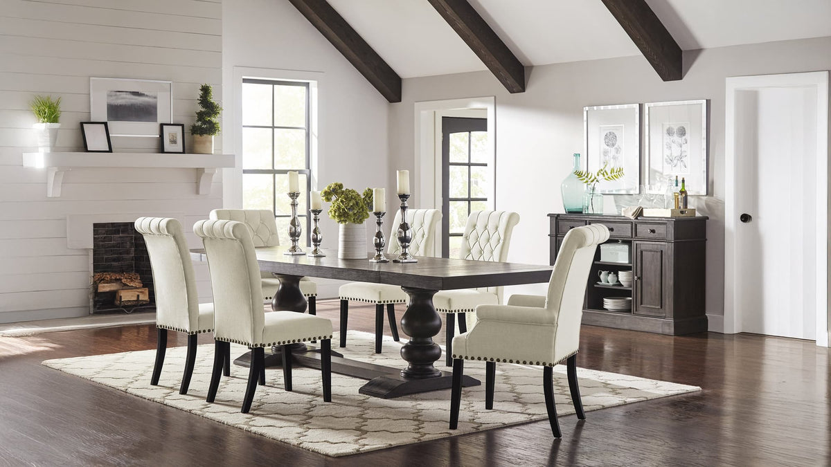 Phelps Ivory Rectangular Dining Room Set with Table and 4 Side Chairs — product view