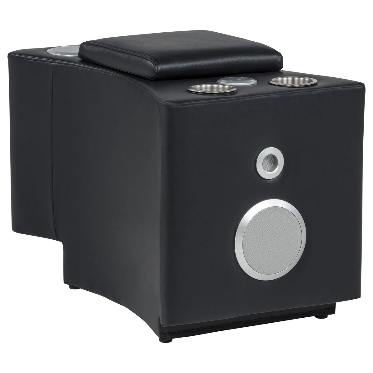 Madden Faux Leather Bluetooth Audio Console with Power Outlet Black — product view
