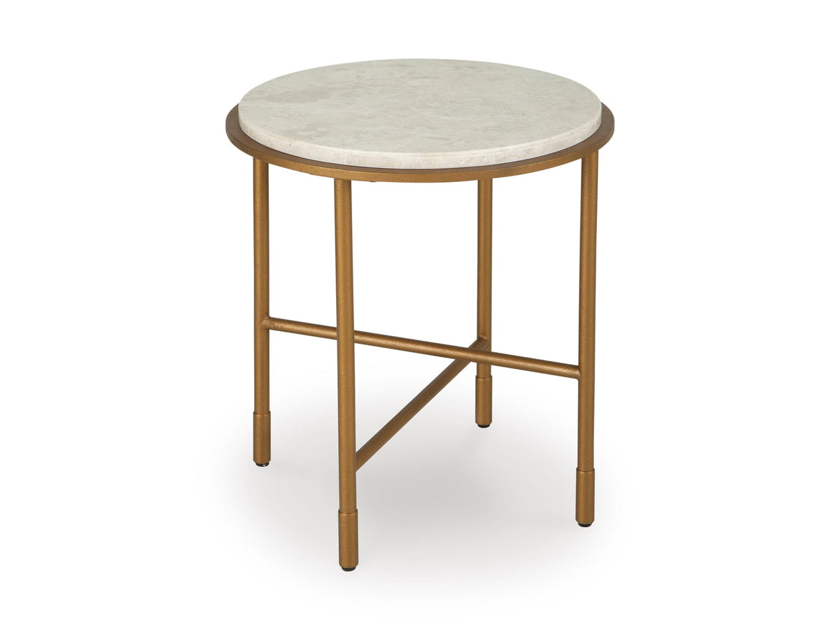 Antique Gold Natural Marble Coffee Table and End Table Set — product image 3