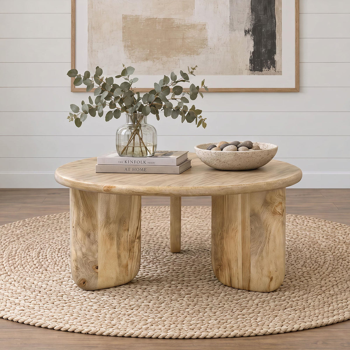 Dale Sculptural Round Solid Mango Wood Coffee Table Natural Mango — product image 2