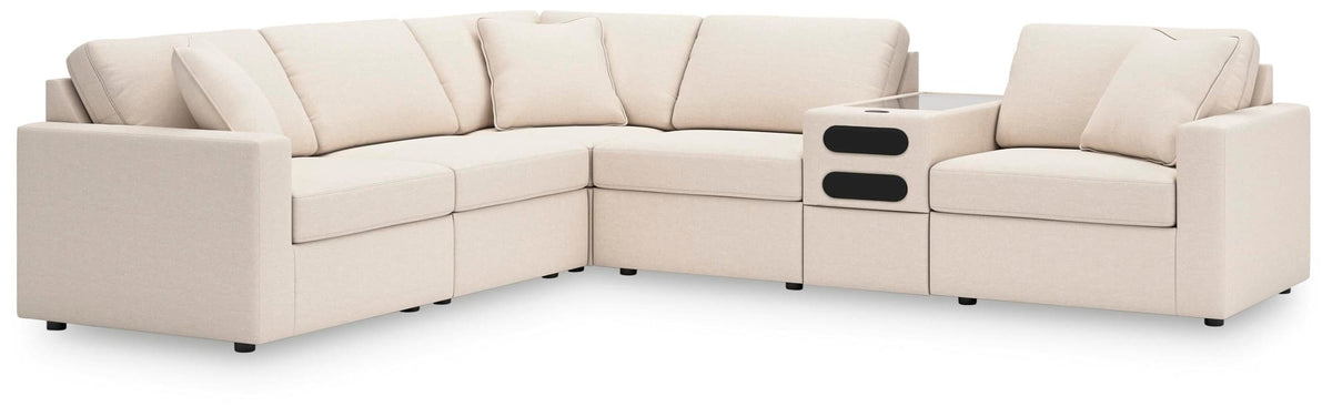 Modmax Oyster Performance Fabric 6-Piece Sectional — angled view