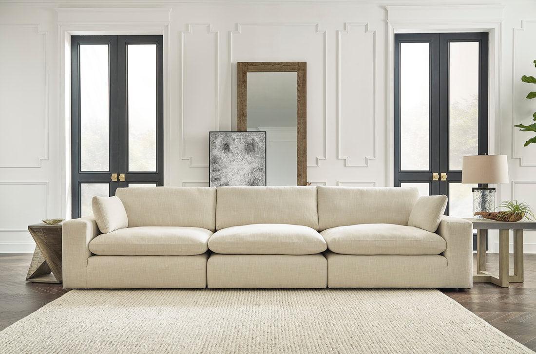 Linen Modern Contemporary Solid Wood Feather Fiber Blend High Quality Oversized Sectional - Ella Furniture