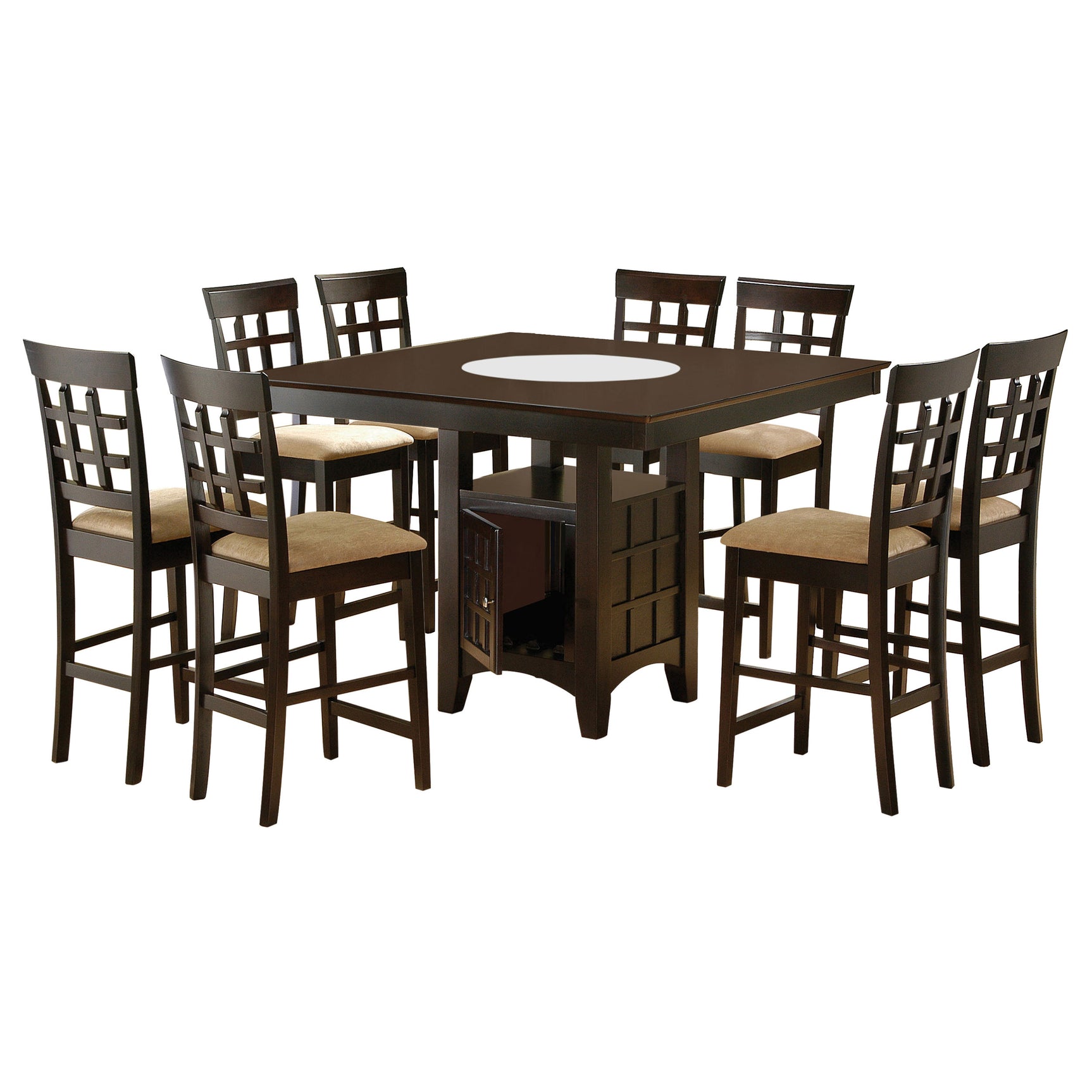 Gabriel Cappuccino Square Counter Height Set