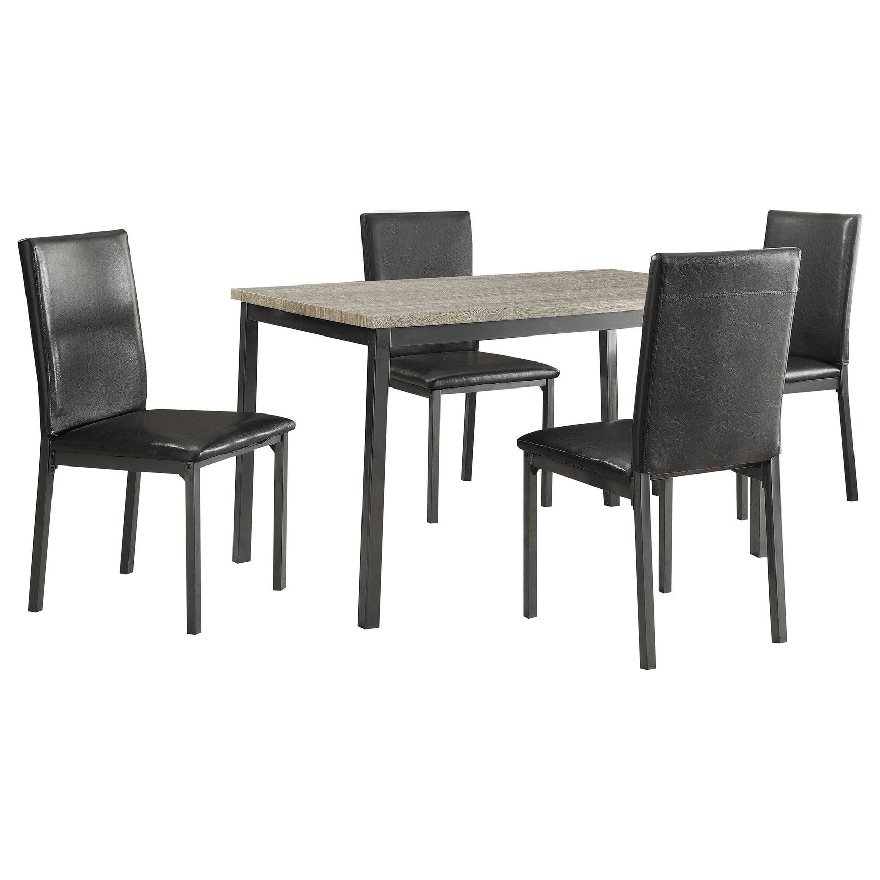 Garza Gray Black Rectangular Dining Room Set