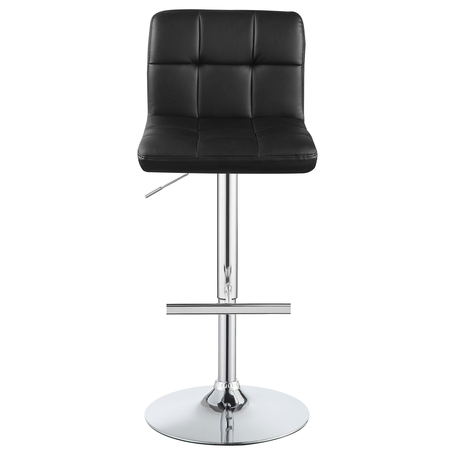 Adjustable Height Bar Stools Chrome and Black (Set of 2)