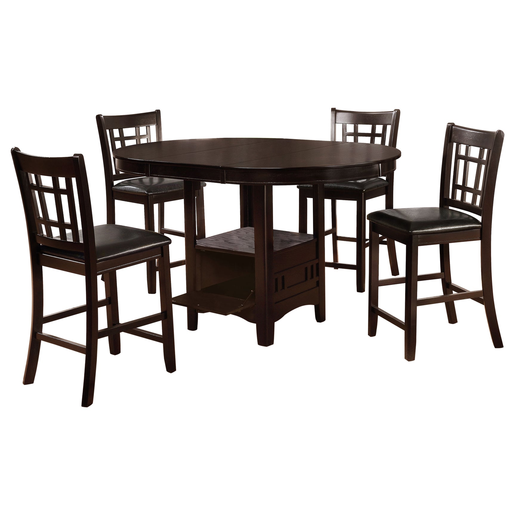 Lavon Espresso Oval Counter Height Set
