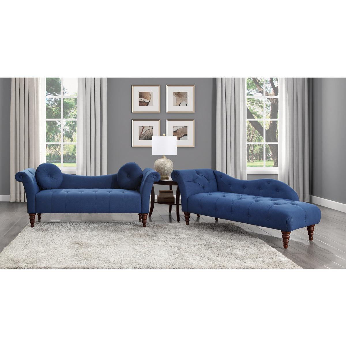 Adira Blue Upholstered Tufted Sofa