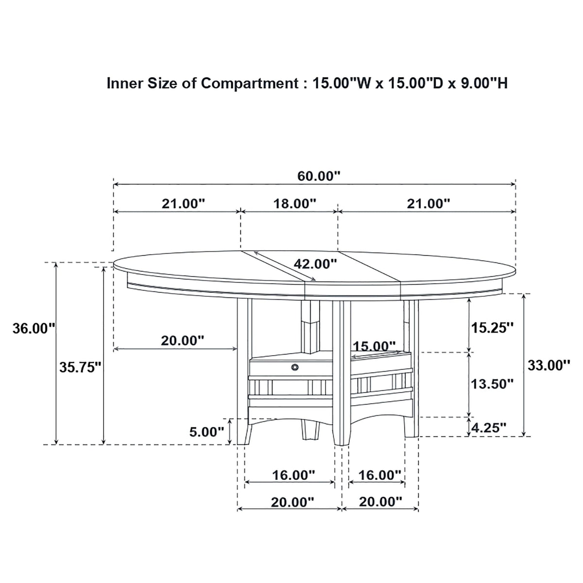 Lavon 5-Piece Oval Counter Height Extension Dining Set Light Oak — product image 16