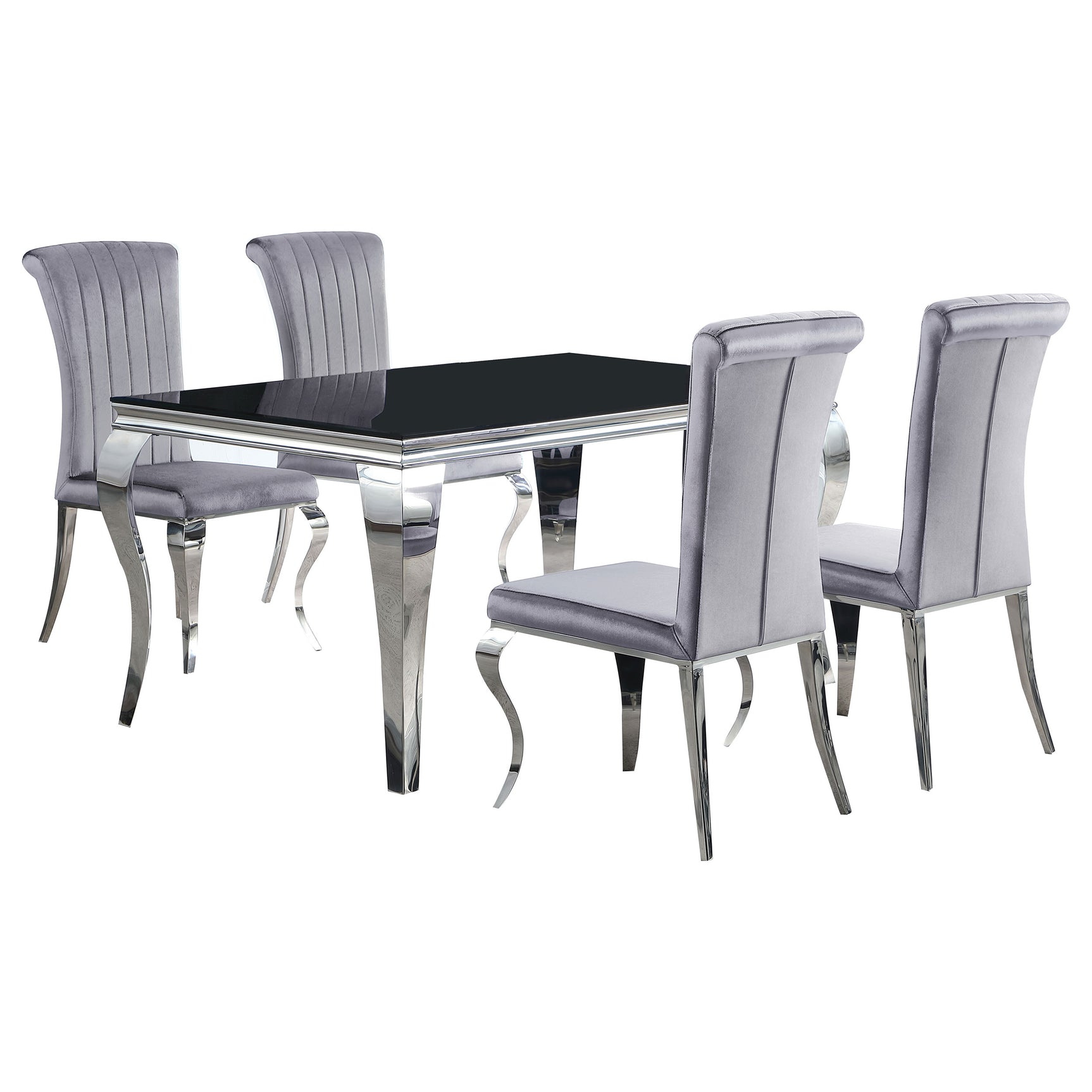 Carone Grey 61-inch Rectangular Glass Dining Room Set
