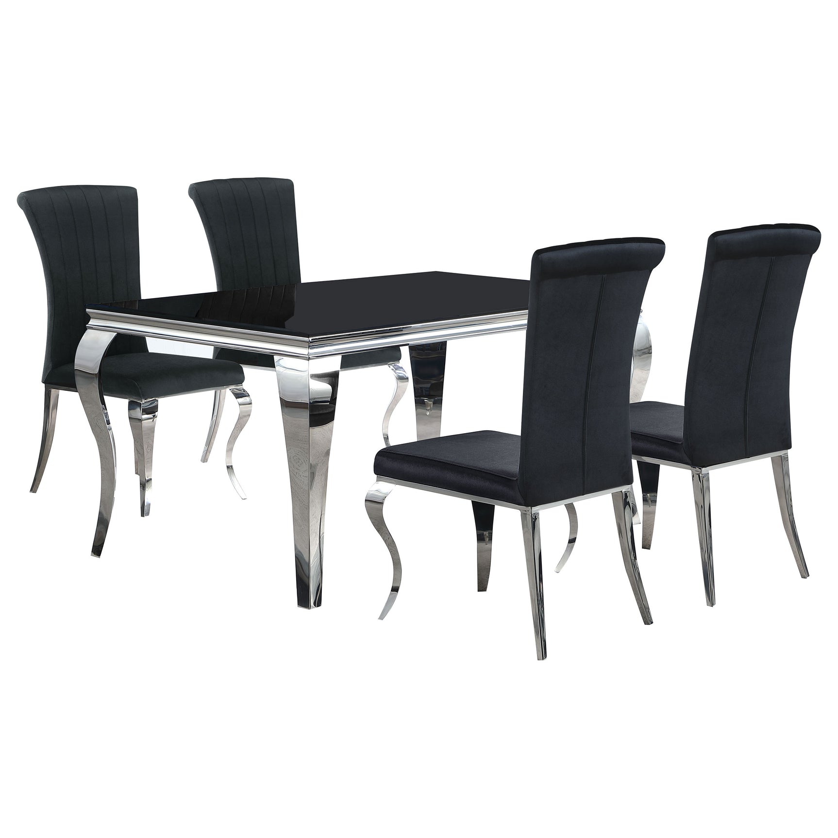 Carone Black 61-inch Rectangular Glass Dining Room Set