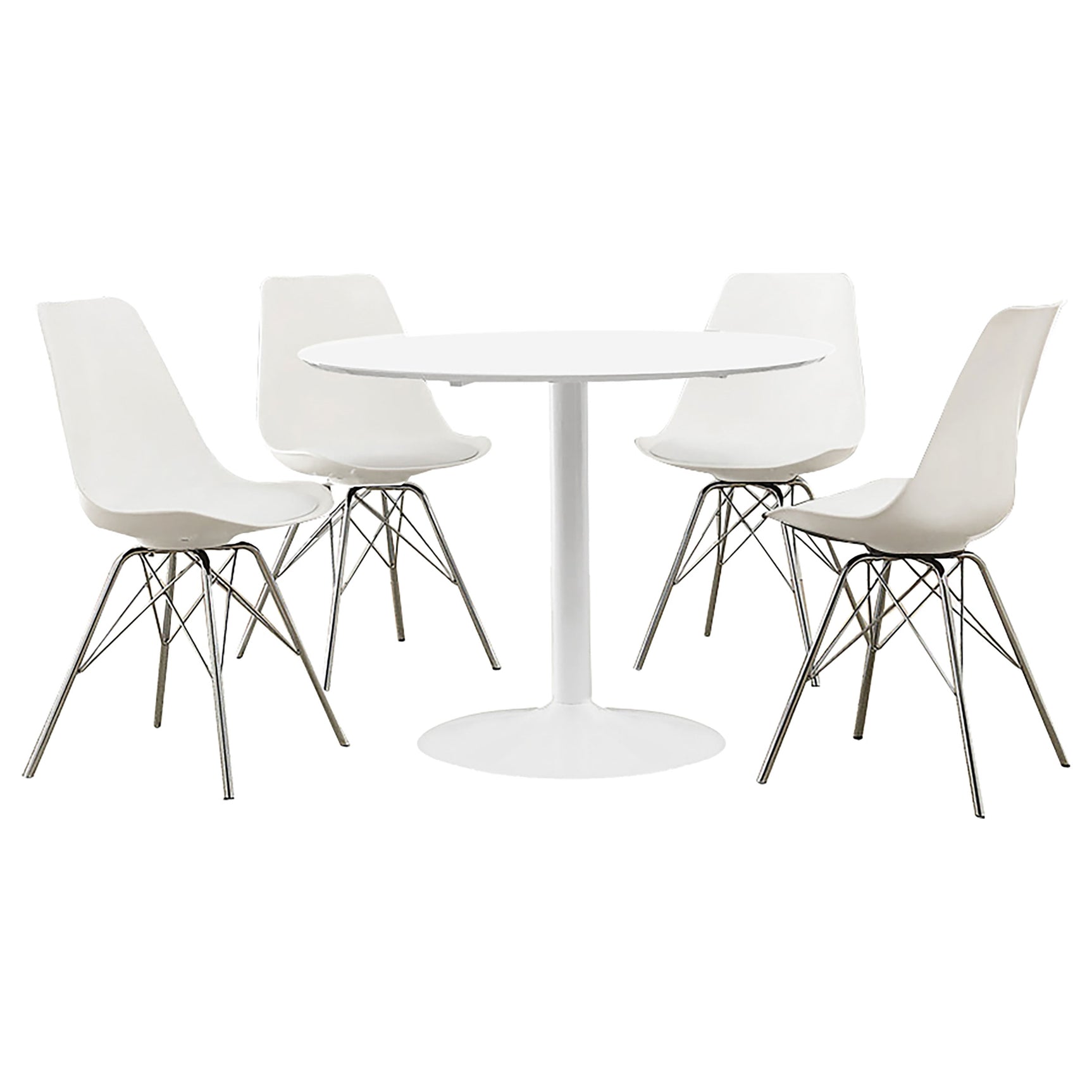 Lowry White Round Dining Room Set