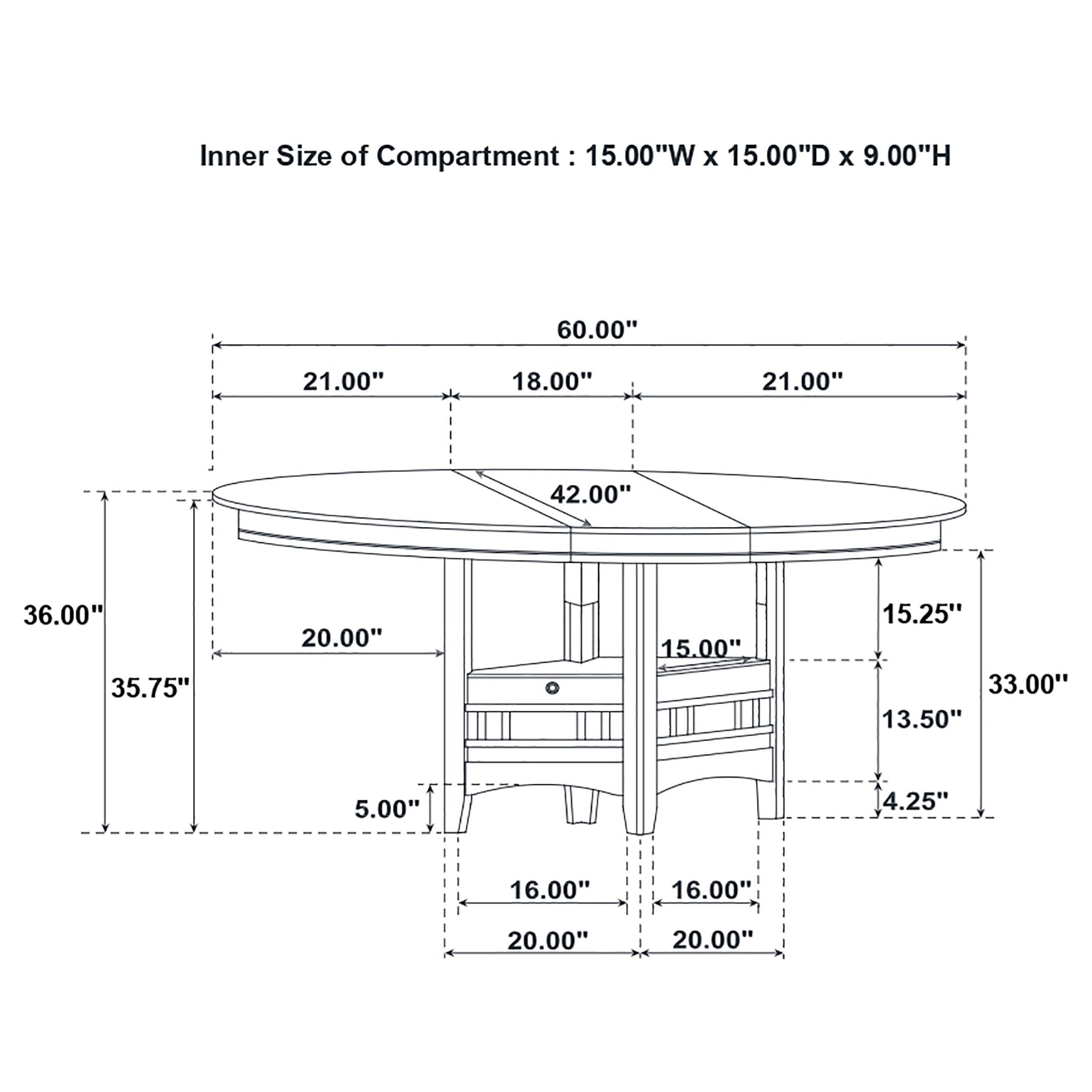 Lavon Chestnut Oval Counter Height Set