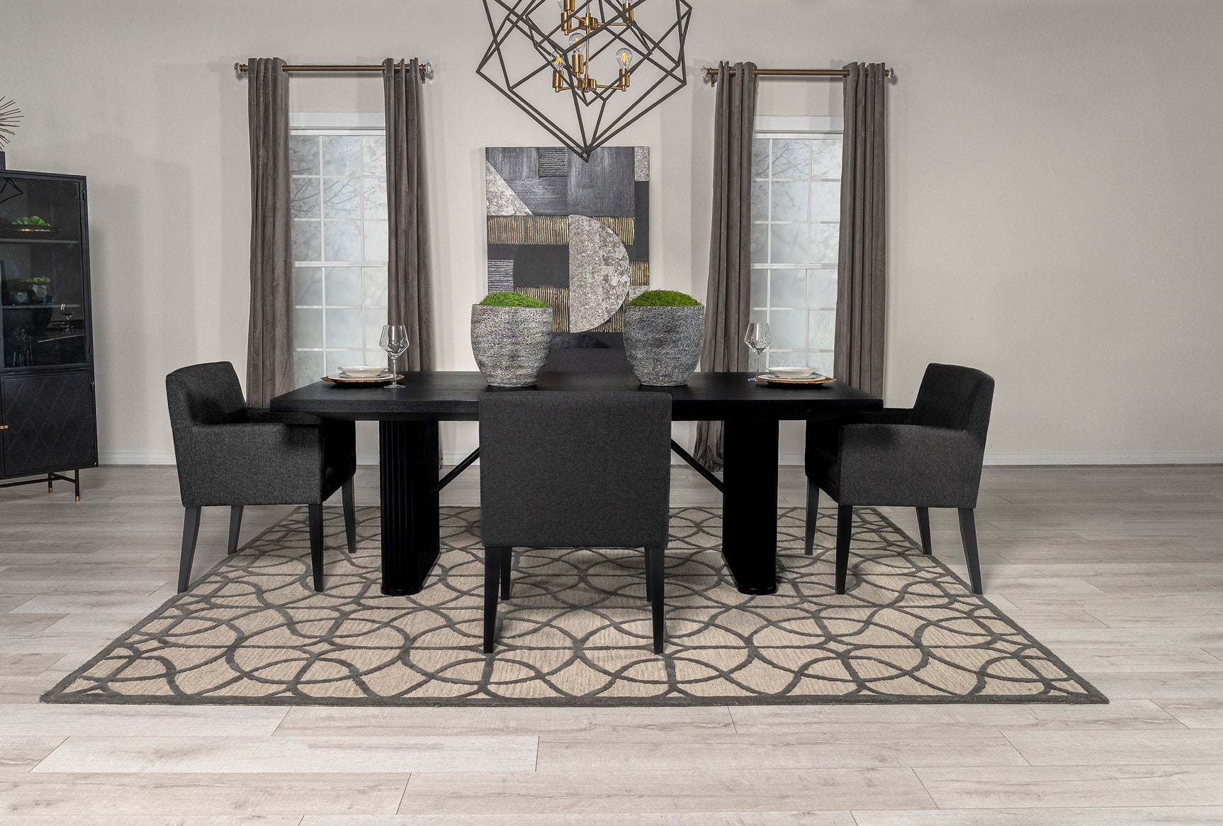 Catherine Black Rectangular Dining Room Set