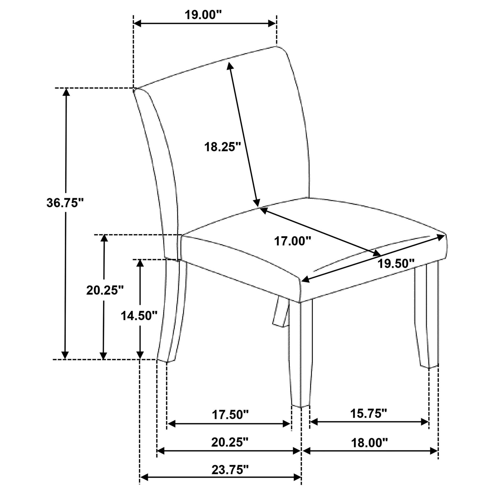 Cantley Upholstered Dining Side Chair Blue (Set of 2) 106377
