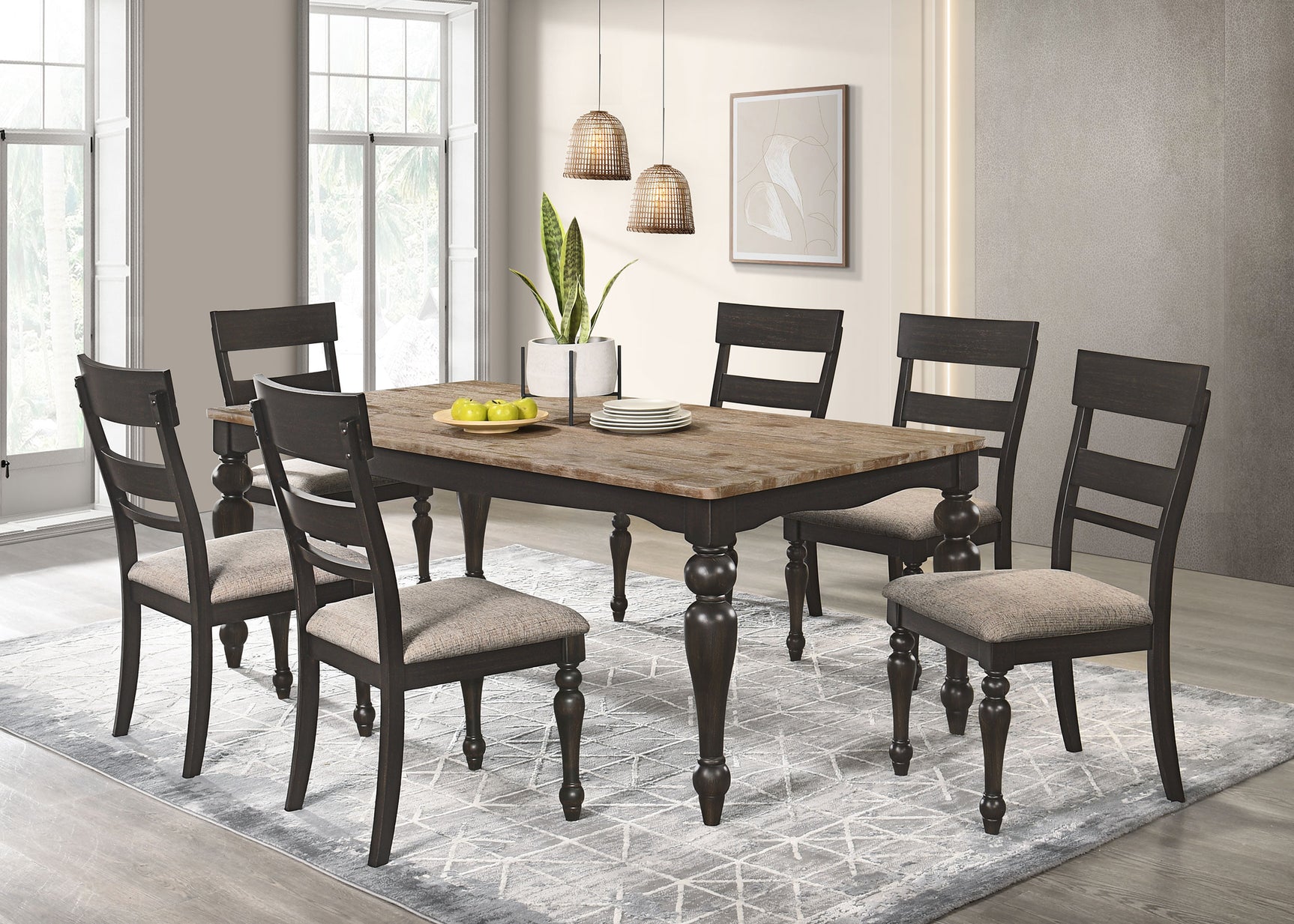 Bridget Brown Rectangular Dining Room Set