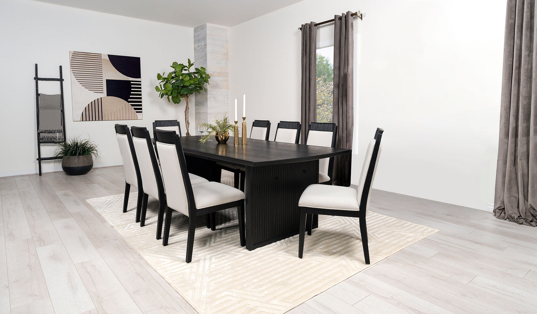 Brookmead Black Extension Leaf Dining Room Set