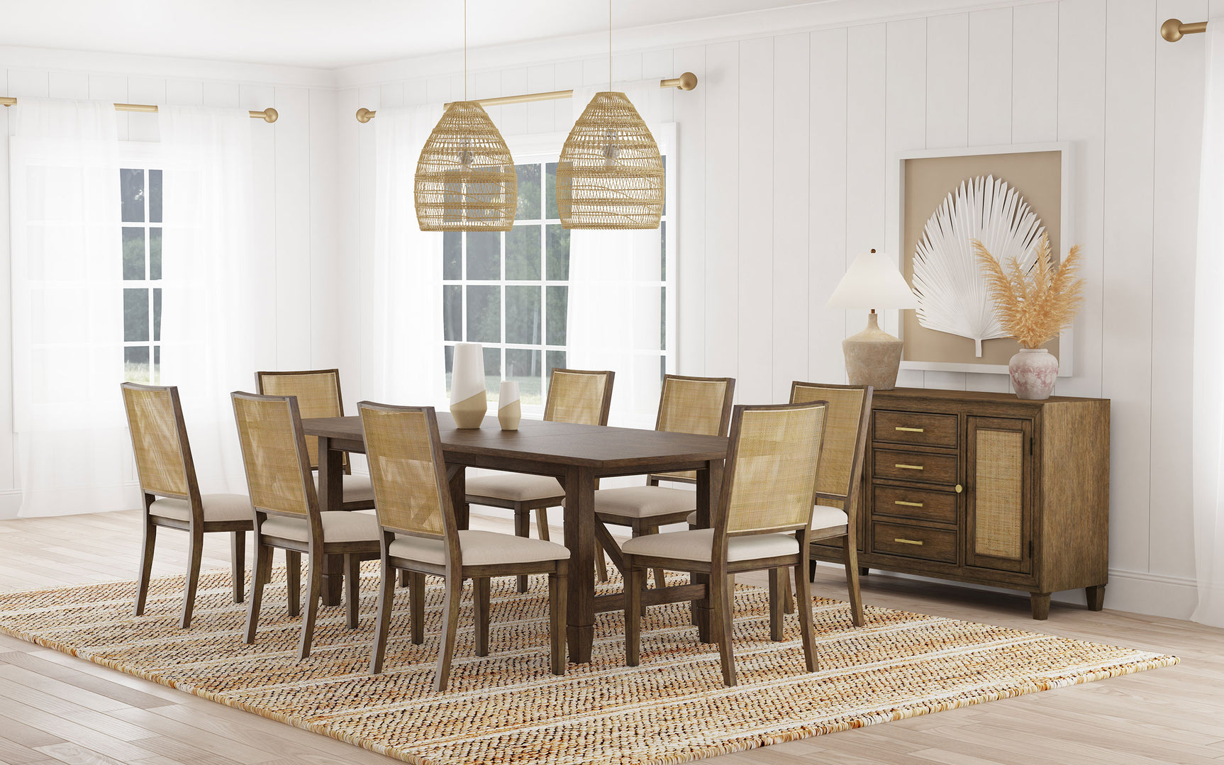 Matisse Light Brown Rectangular Dining Room Set