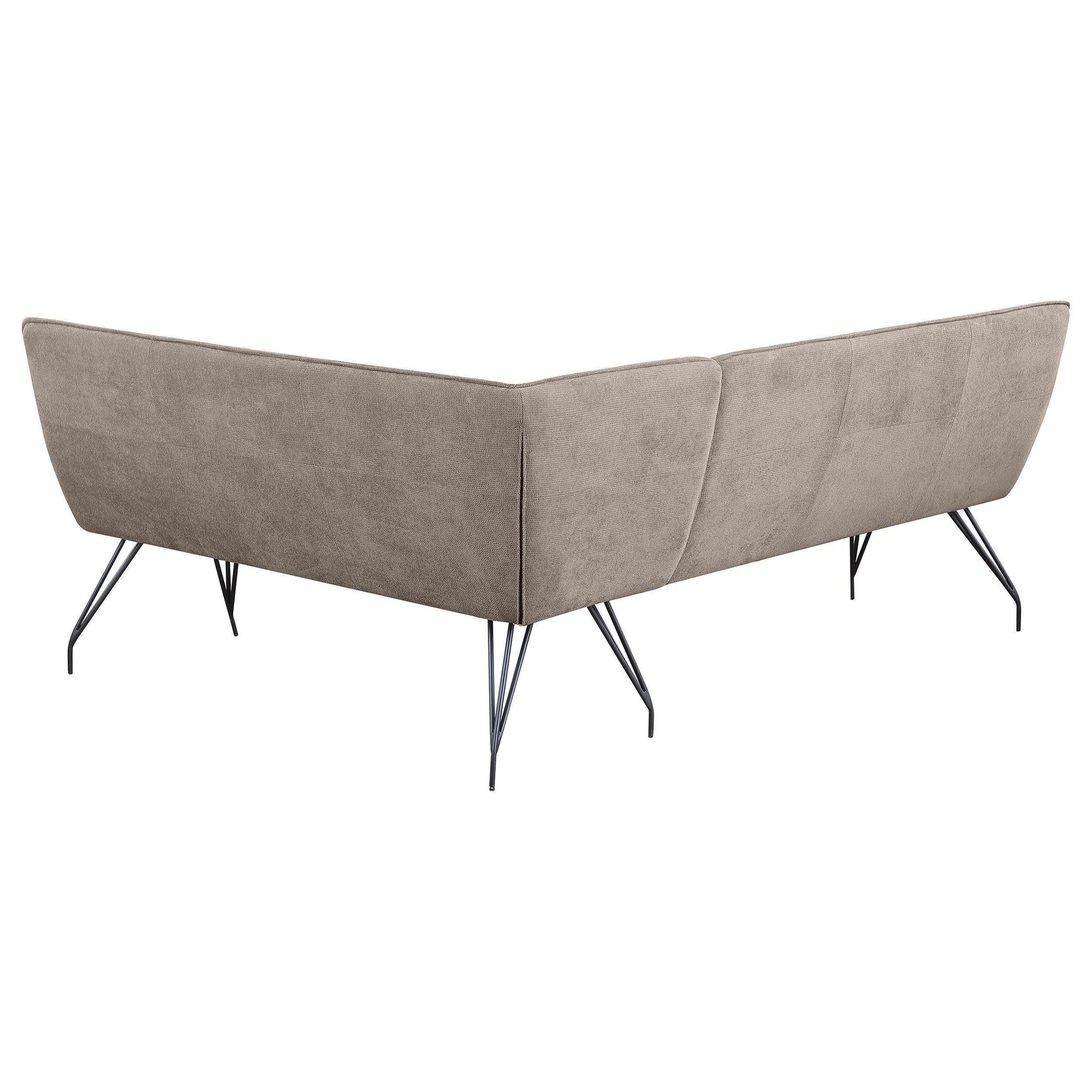 Dodson Fabric Upholstered L shaped Nook Dining Bench Taupe