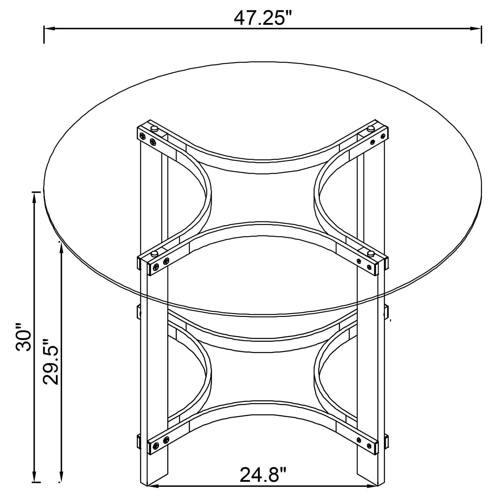 Keeling Chrome Round Glass Top Acrylic Dining Set