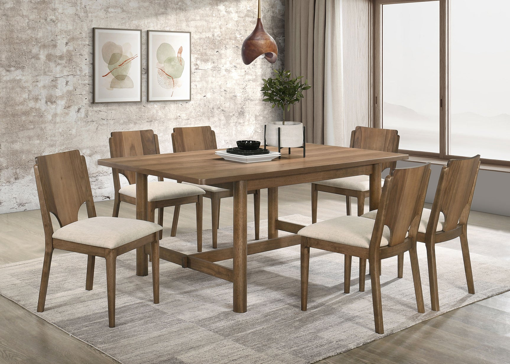 Crestmore Brown Rectangular Dining Room Set