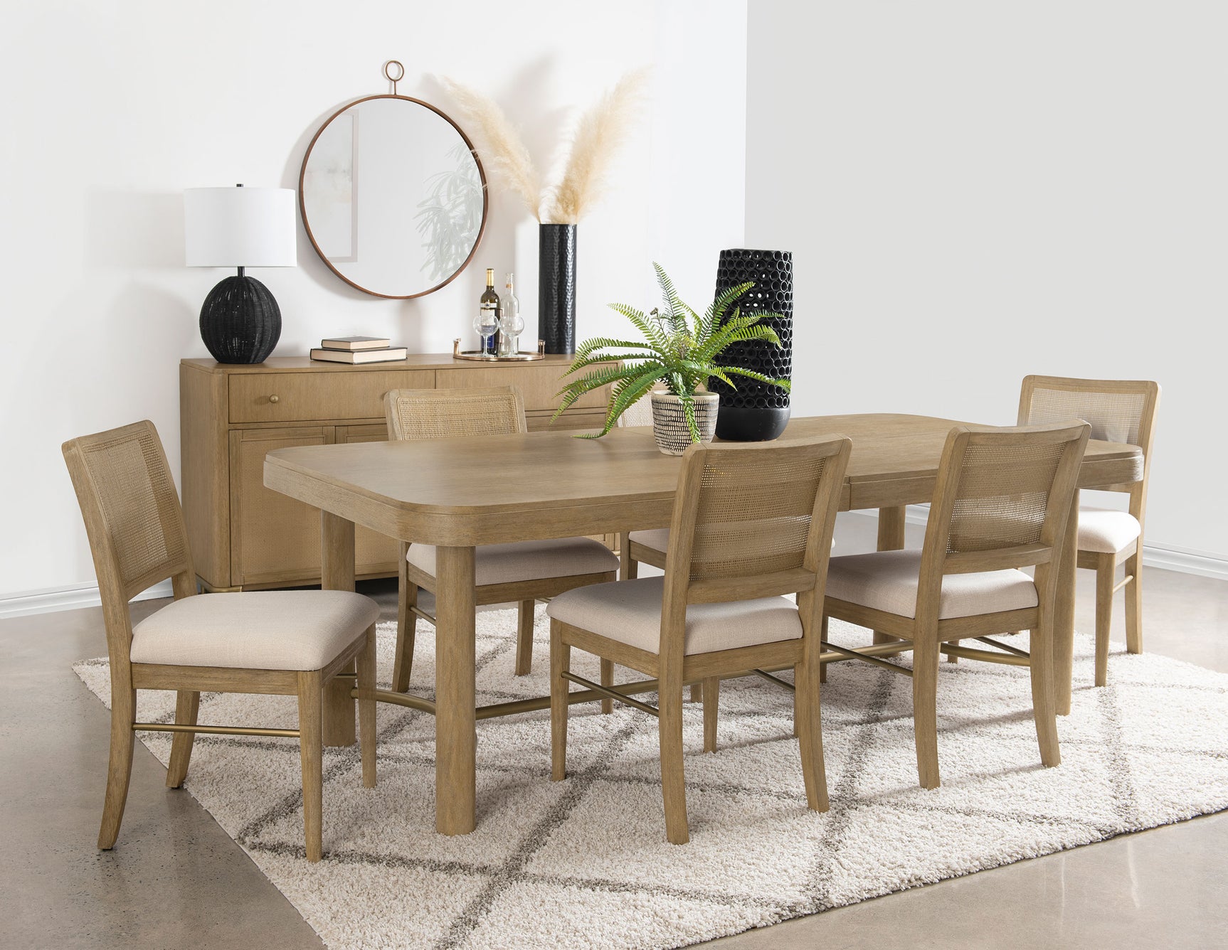 Arini Sand Wash Extension Leaf Dining Room Set