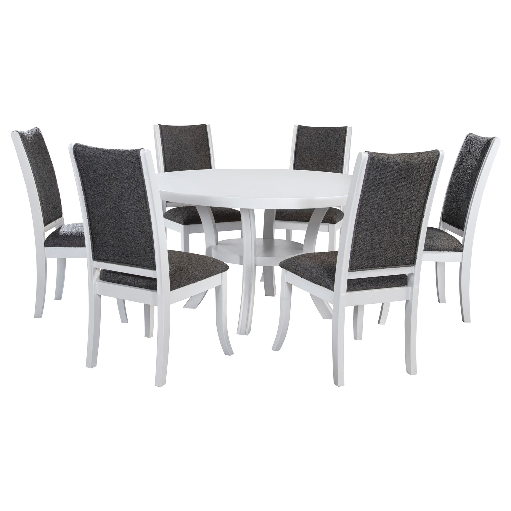Judd Pearl White 54-inch Round Wood Dining Room Set