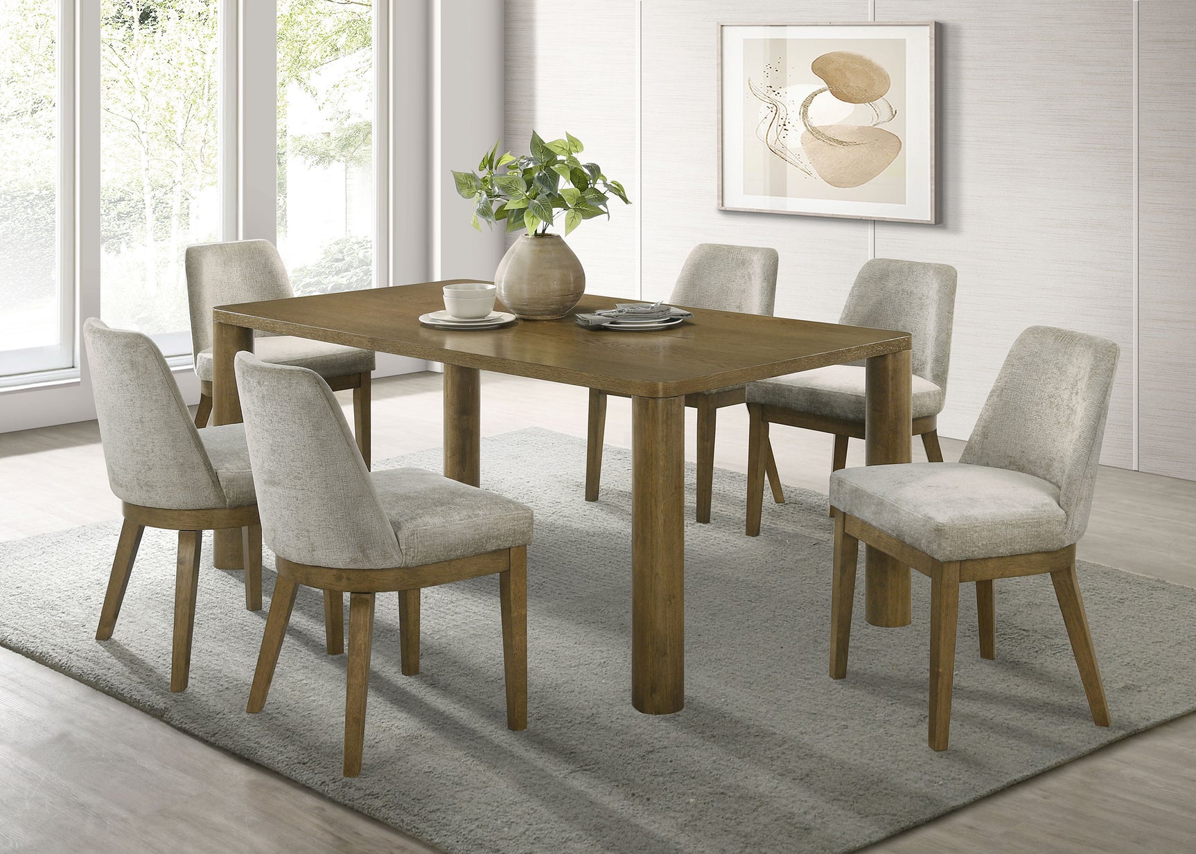 Castlewood Brown Oak 71-inch Rectangular Dining Room Set