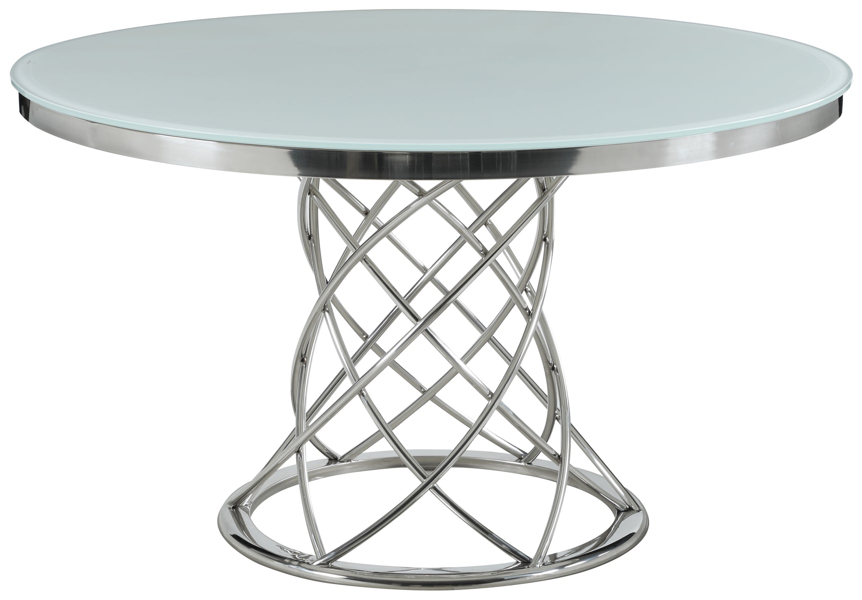 Irene Gray Round Glass Top Dining Room Set