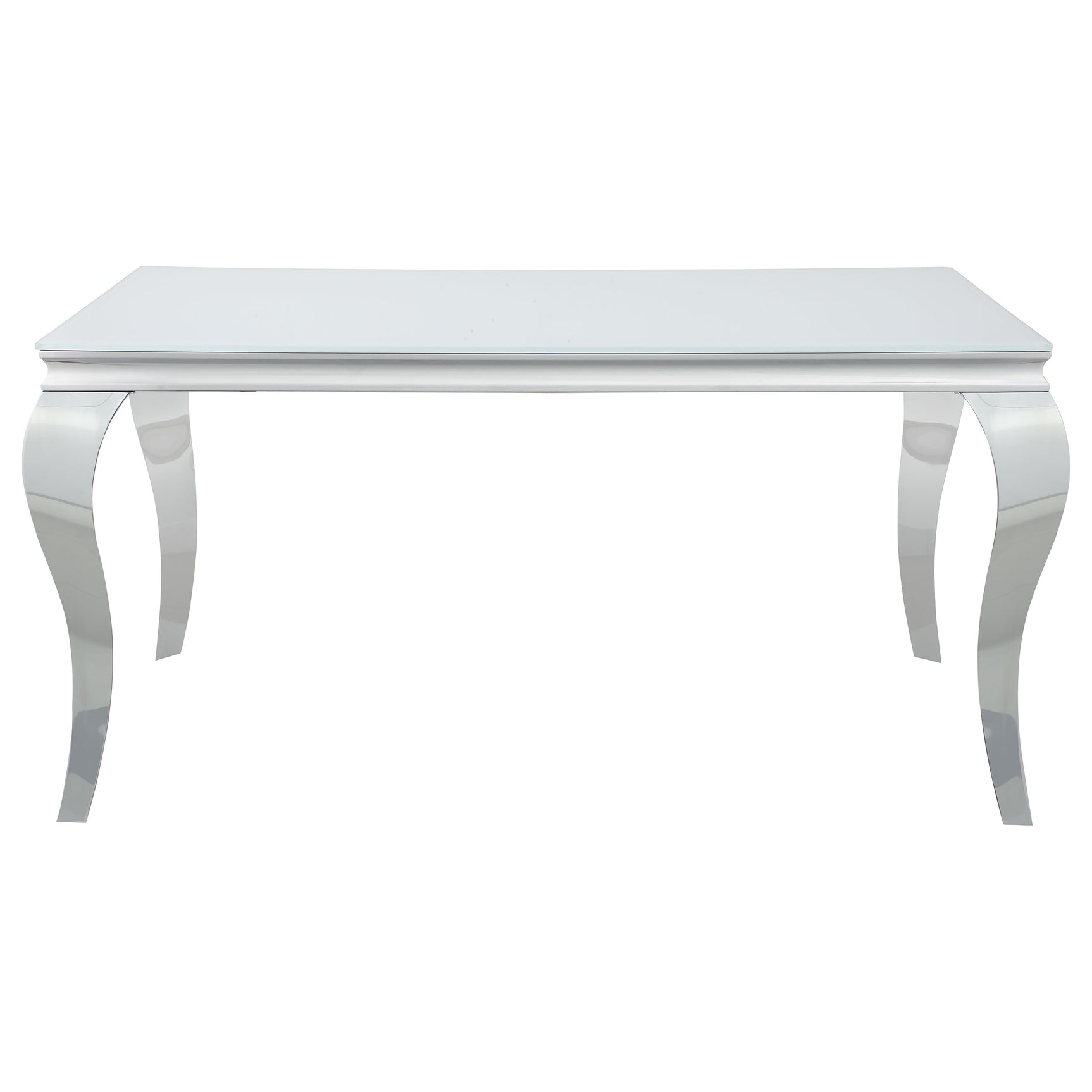 Carone White Blue II 81-inch Rectangular Glass Dining Room Set