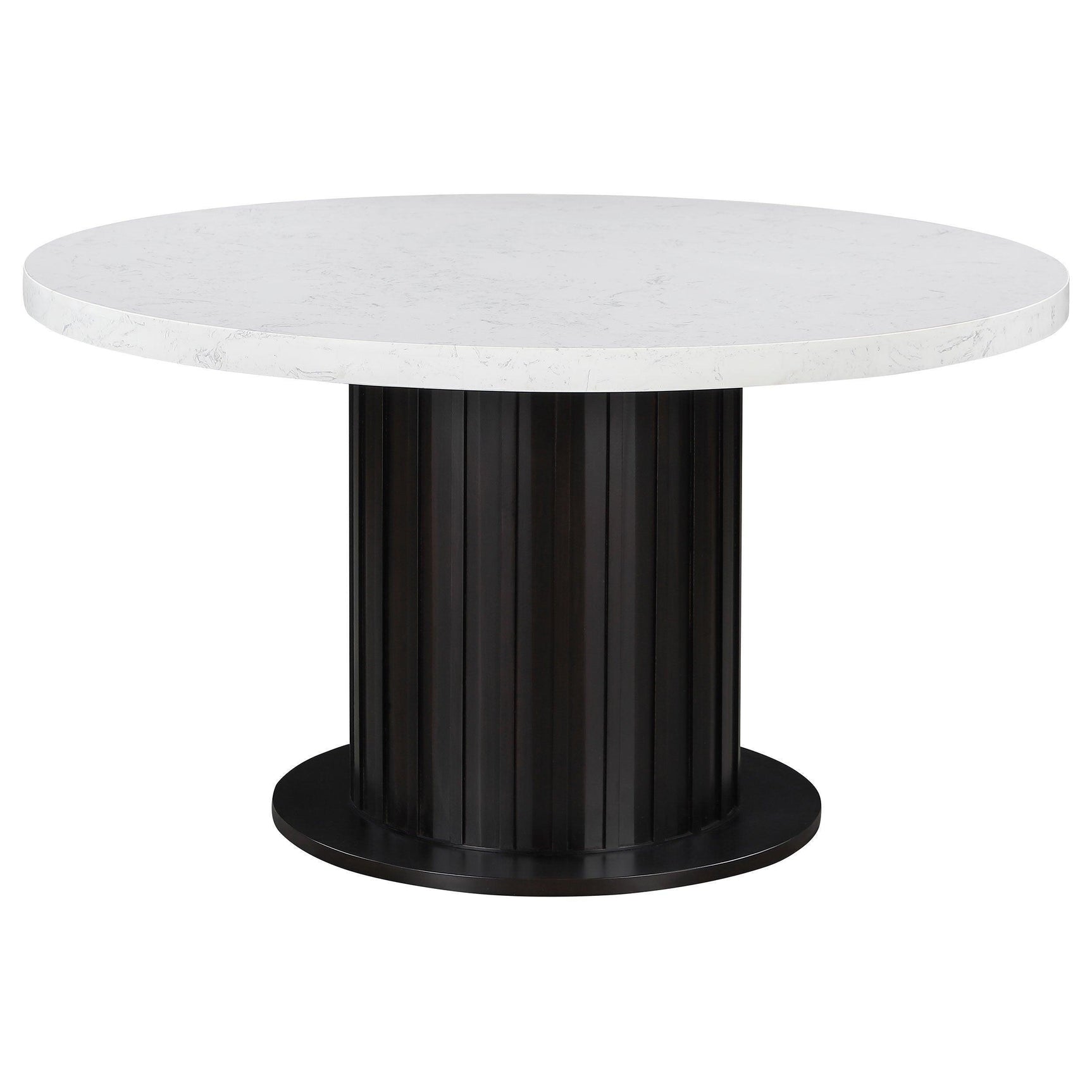 Suzanne Black and White Round Dining Set with Bench
