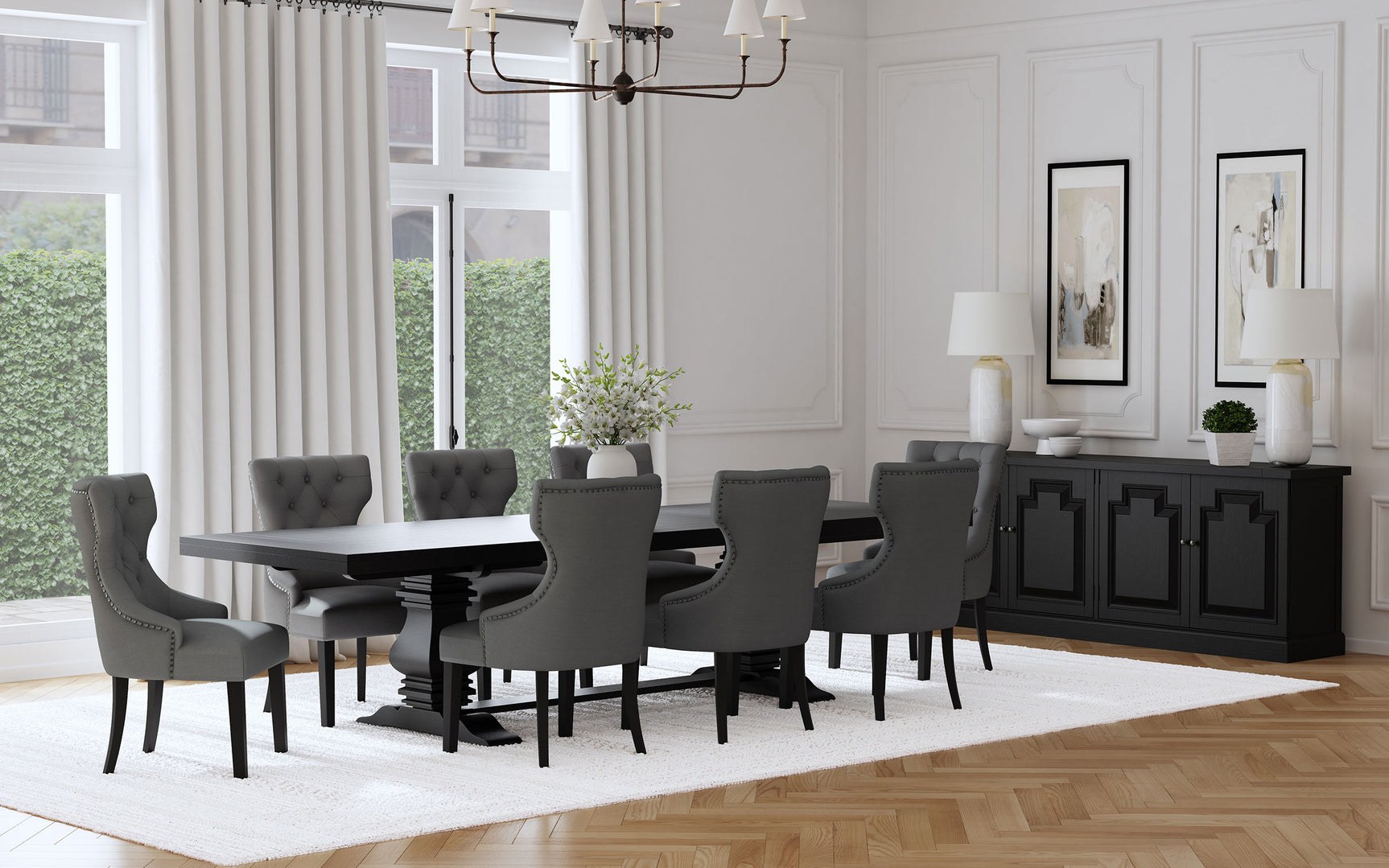 Florence Grey 126-inch Extension Dining Room Set