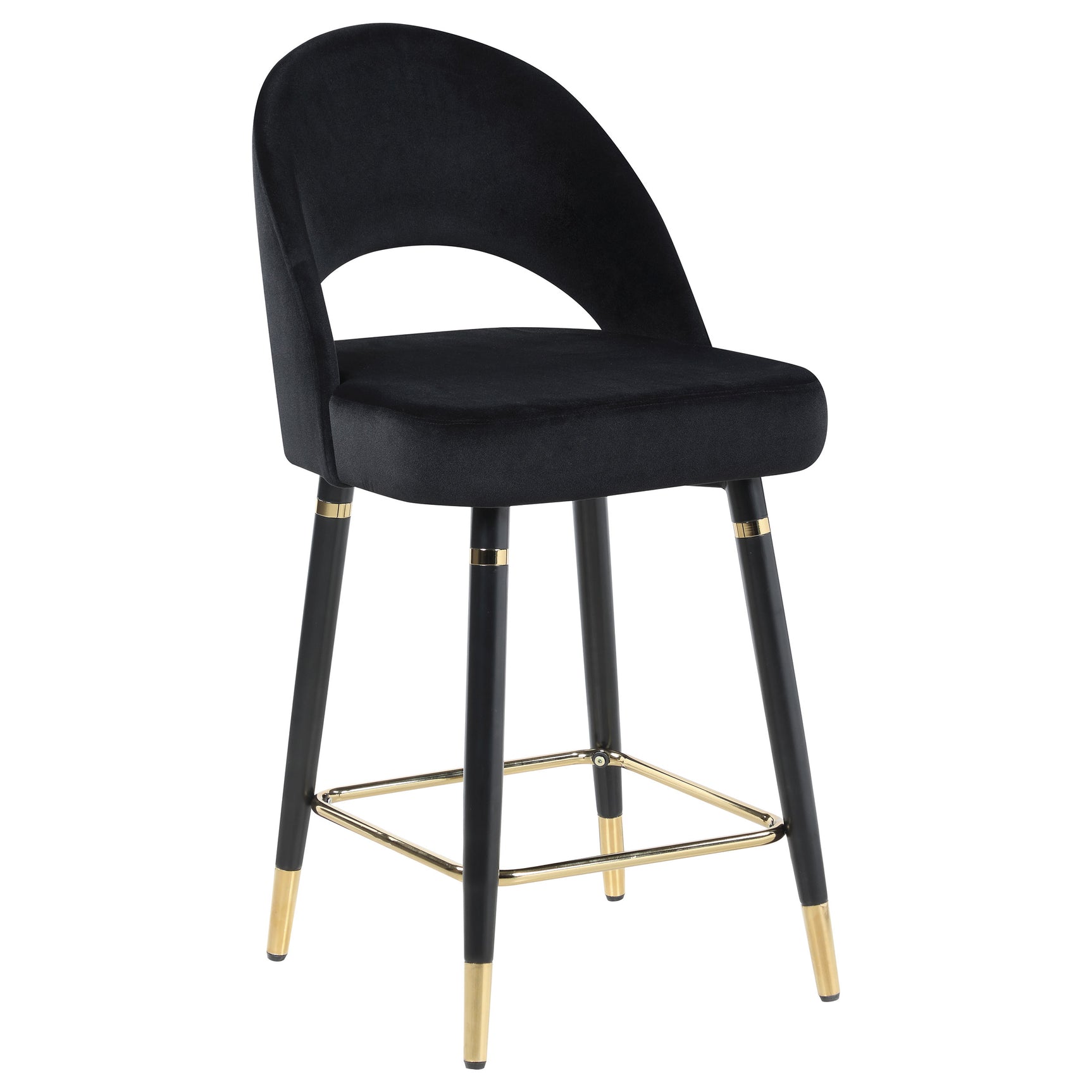 Ellie Black Mirrored Counter Height Set