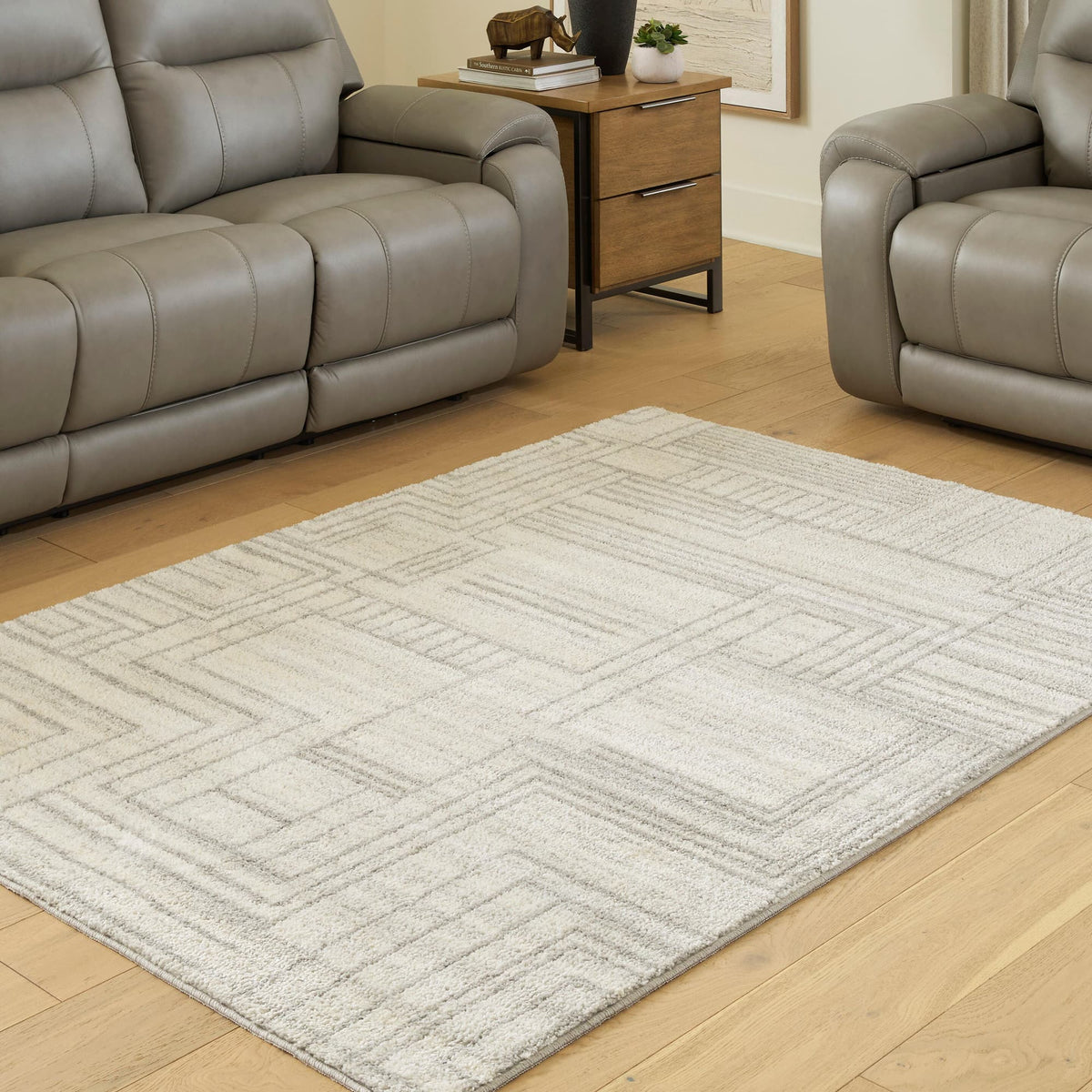 Dorwick Gray/Ivory Washable Medium Rug — product view