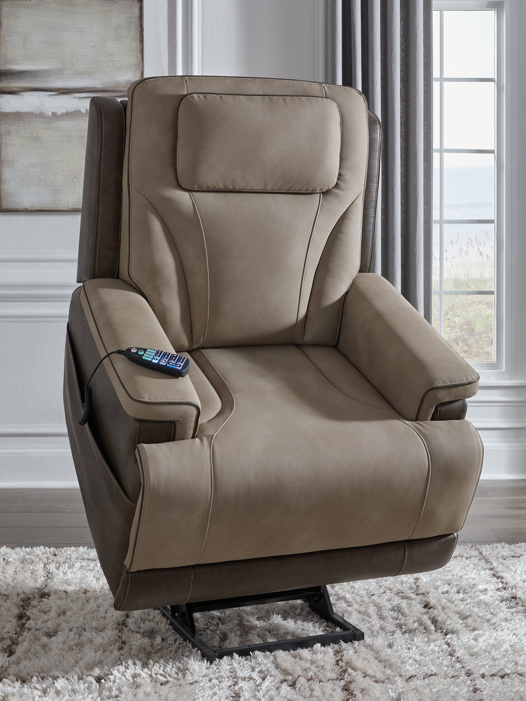 4Z-Peaceful Pause Sand Microfiber,Next-Gen DuraPella Power Lift Recliner