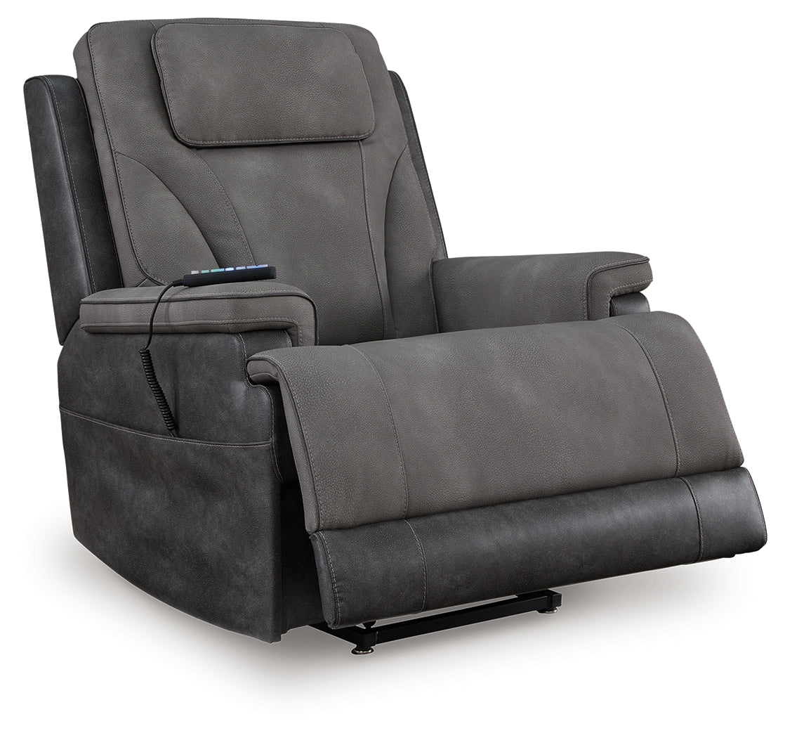 4Z-Peaceful Pause Slate Microfiber,Next-Gen DuraPella Power Lift Recliner