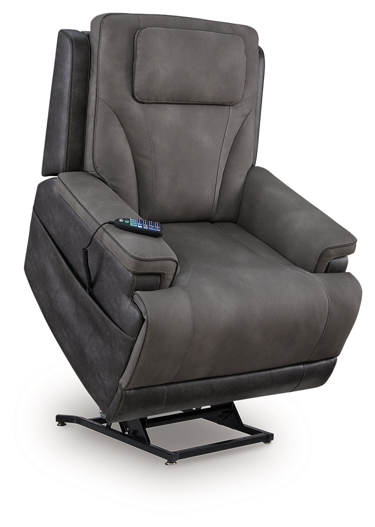 4Z-Peaceful Pause Slate Microfiber,Next-Gen DuraPella Power Lift Recliner