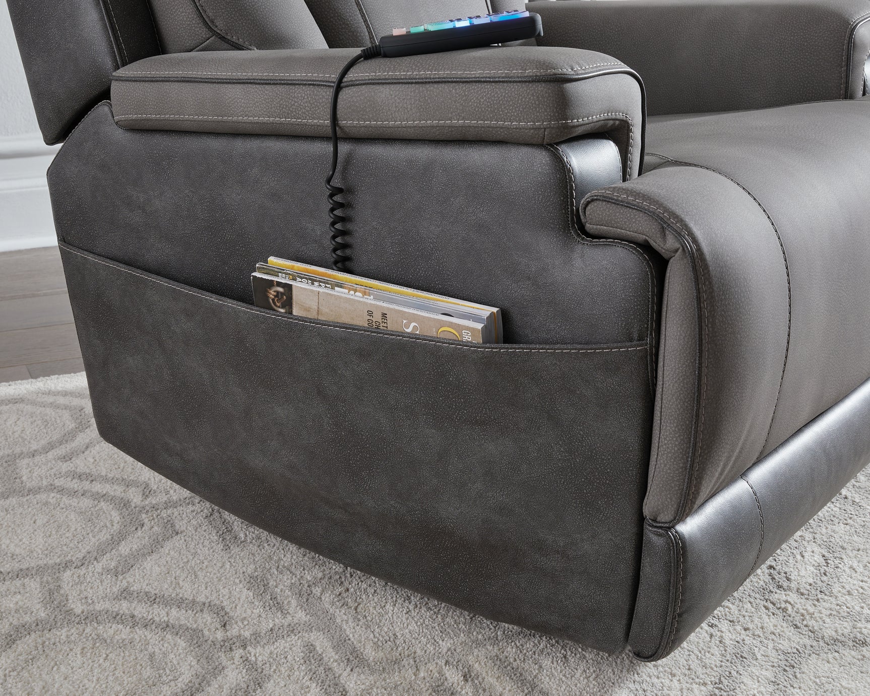 4Z-Peaceful Pause Slate Microfiber,Next-Gen DuraPella Power Lift Recliner